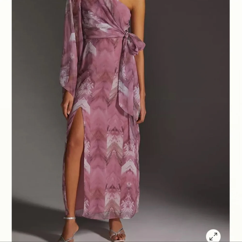 Anthropologie Nikita Mhaisalkar Sleek Soft One-Shoulder Sophisticated Dress - Picture 4 of 5